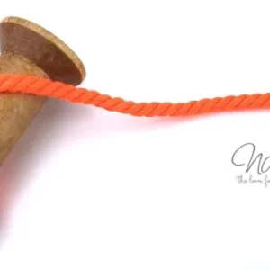 1 MTR. ♥ Gedrehte, weiche Hoodie Kordel - NEONORANGE - 5mm ♥ Premium