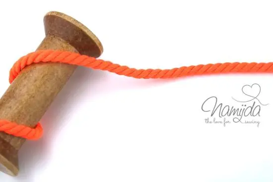 1 MTR. ♥ Gedrehte, weiche Hoodie Kordel – NEONORANGE – 5mm ♥ Premium