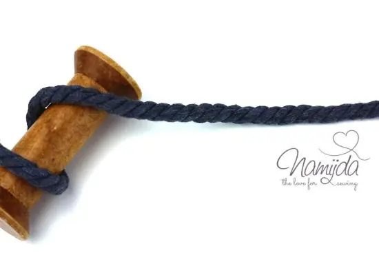 Finale Aktion 1 MTR. ♥ Gedrehte, weiche Hoodie Kordel – DuNKELGRAU – 8mm ♥