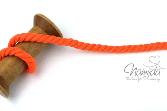 Hochwertig 1 MTR. ♥ Gedrehte, weiche Hoodie Kordel – ORANGE – 8mm ♥