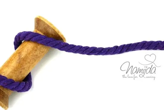 1 MTR. ♥ Gedrehte, weiche Hoodie Kordel – LILA – 8mm ♥ Sichere Zahlung