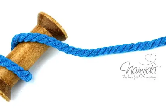 Jetzt Zugreifen 1 MTR. ♥ Gedrehte, weiche Hoodie Kordel – JEANS – 8mm ♥