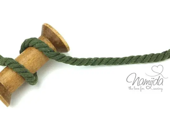 Top-Seller 1 MTR. ♥ Gedrehte, weiche Hoodie Kordel – OLIV – 8mm ♥