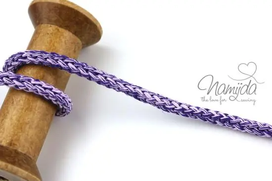 1 MTR. ♥ Geflochtene Hoodie Kordel LILA MELIERT – 8mm ♥ Solange Der Vorrat Reicht