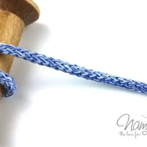 Preiswert 1 MTR. ♥ Geflochtene Hoodie Kordel JEANS MELIERT - 8mm ♥