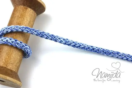 Preiswert 1 MTR. ♥ Geflochtene Hoodie Kordel JEANS MELIERT – 8mm ♥