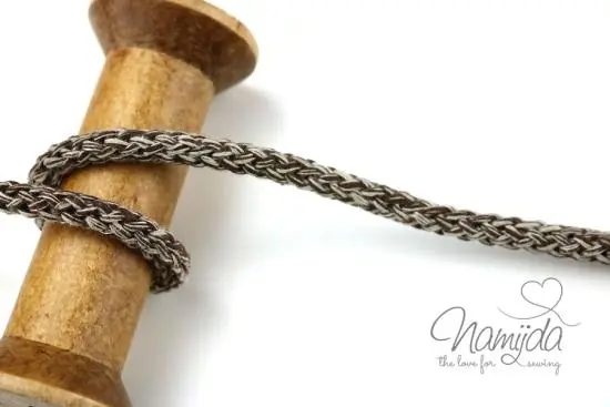 1 MTR. ♥ Geflochtene Hoodie Kordel BRauN MELIERT – 8mm ♥ Preisreduziert