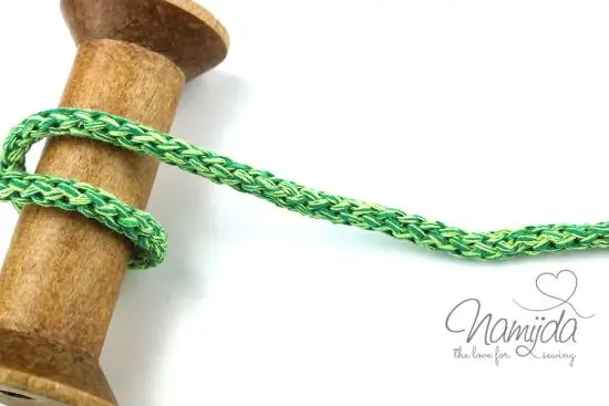 1 MTR. ♥ Geflochtene Hoodie Kordel LIME MELIERT – 8mm ♥ Super-Preis