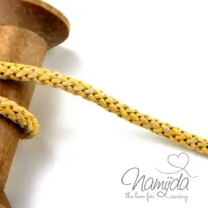 Premium 1 MTR. ♥ Geflochtene Hoodie Kordel SENF MELIERT - 8mm ♥