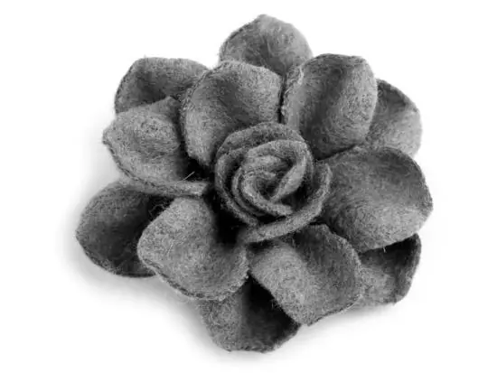 Mega-Angebot 1 Stck. ♥ WoLLBLUME GRau – 4cm ♥