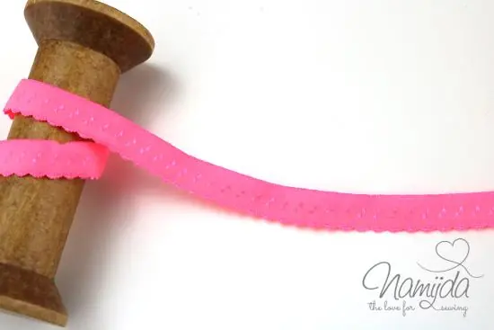 Sonderaktion 1 MTR. ♥ Elastisches Einfassband – Schrägband – NEON PINK ♥