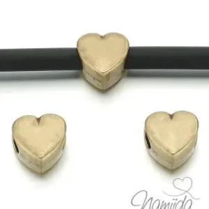 Mengenrabatt 3 Stück ♥ Metall Perlen Herzchen Bronze -11,5mm ♥