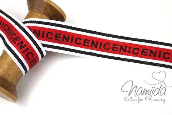 1 MTR. NICE WEBBAND – RoT – 3cm Rabatt