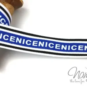 1 MTR. NICE WEBBAND - BLau - 3cm Meistverkauft