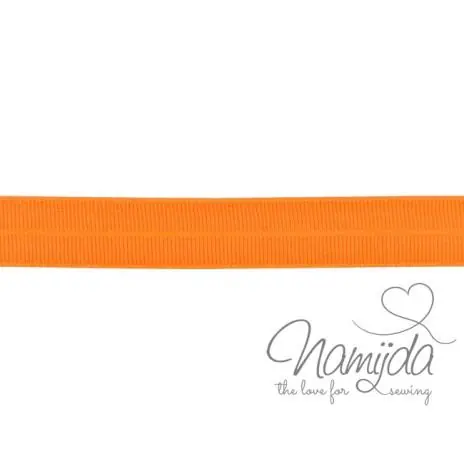1 MTR. ♥ Elastisches Einfassband MATT – ORANGE – 20mm ♥ Begrenztes Angebot