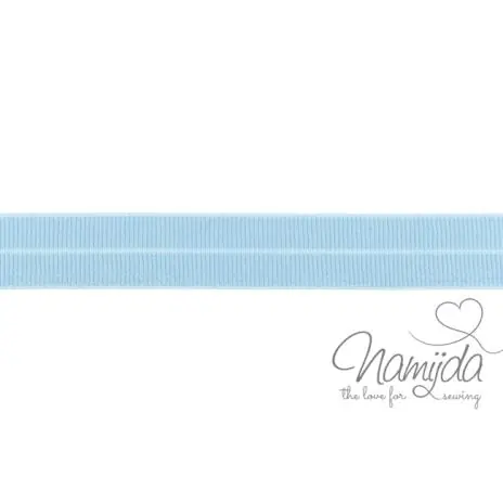1 MTR. ♥ Elastisches Einfassband MATT – PuDERBLAU – 20mm ♥ Wochenendangebot