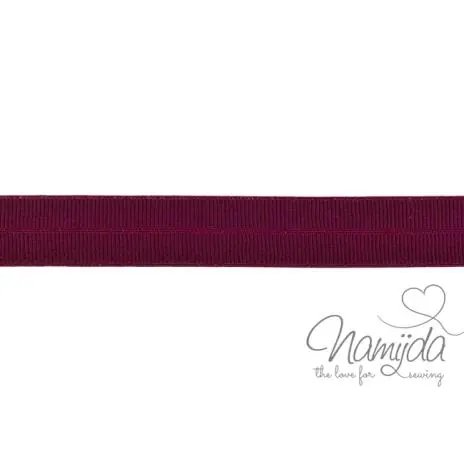1 MTR. ♥ Elastisches Einfassband MATT – BORDEAUX – 20mm ♥ Echt