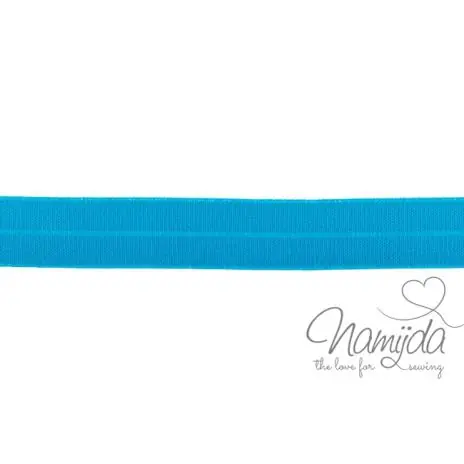 1 MTR. ♥ Elastisches Einfassband MATT – AQUA – 20mm ♥ Direkt Vom Hersteller