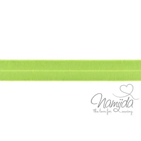 Handgefertigt 1 MTR. ♥ Elastisches Einfassband MATT – LIME – 20mm ♥