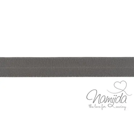 1 MTR. ♥ Elastisches Einfassband MATT – DuNKLES TAUPE – 20mm ♥ Nur Heute
