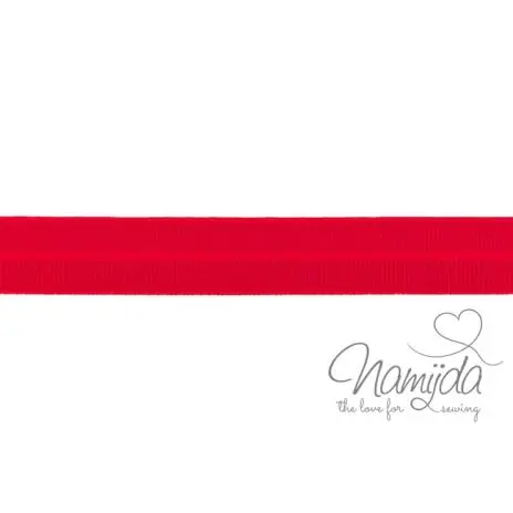 1 MTR. ♥ Elastisches Einfassband MATT – ROT – 20mm ♥ Begrenztes Angebot