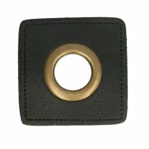 Hochwertig 1 STÜCK KuNSTLEDER ÖSEN Patch SCHWARZ - 8mm - BRONZE