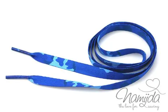 1 STüCK Hoodie Band Flach – CAMOUFLAGE BLAU – 1cm Weltweiter Versand