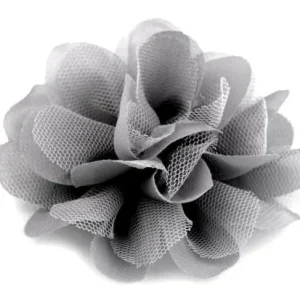 1 Stück ♥ XL SATINBLüTE GRAU ♥ Neu