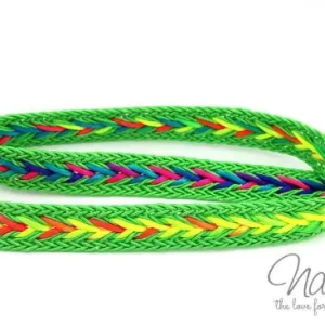 Jetzt Bestellen 1 MTR. ♥ MuLTICOLOUR ZOPFMuSTER BAND - LIME - 20mm ♥