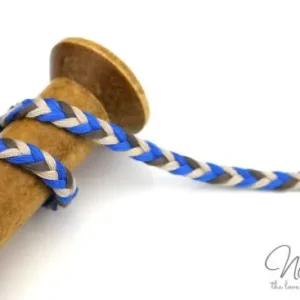 1 MTR. ♥ GEFLOCHTENE KORDEL BLau/GRau - 8mm ♥ Direkt Vom Hersteller