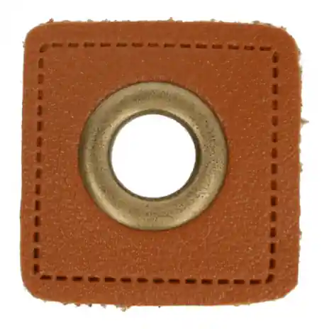 1 STÜCK KuNSTLEDER ÖSEN Patch BRAUN – 8mm – BRONZE Wochenendangebot