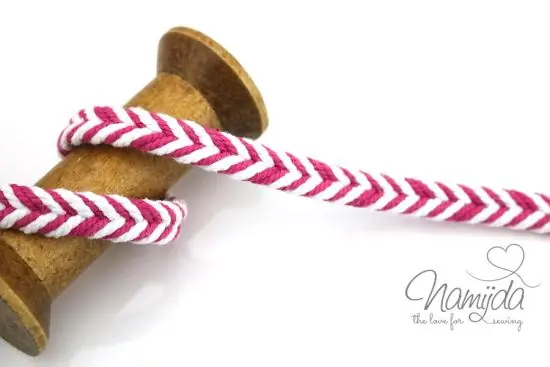 1 MTR. ♥ FLECHT KORDEL PINK/WeiSS – 10mm ♥ Wochenendangebot