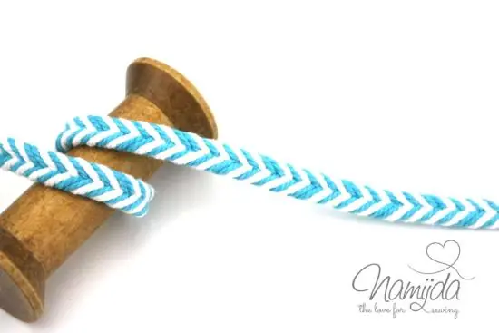 1 MTR. ♥ FLECHT KORDEL TüRKIS/WeiSS – 10mm ♥ Aktuell