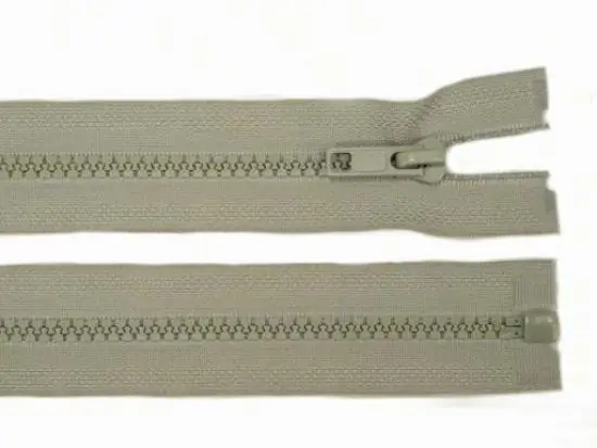 Saisonangebot 1 Stück Jacken Reißverschluss HeLLGRAU – 40cm – teilbar