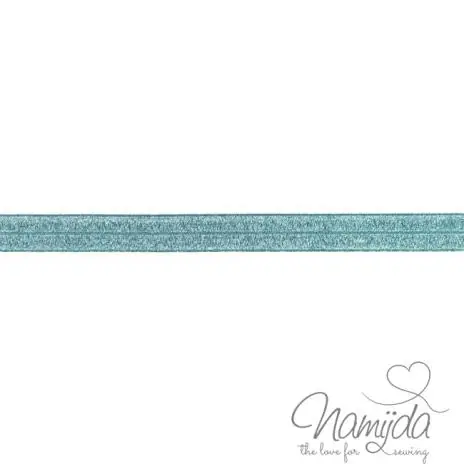 1 MTR. ♥ XL Elastisches Einfassband – GLITTER Petrol – Falzgummi 20mm ♥ Kostenloser Rückversand