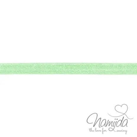 1 MTR. ♥ XL Elastisches Einfassband – GLITTER Mint – Falzgummi 20mm ♥ Meistverkauft