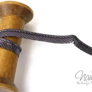 1 MTR. ♥ METALLIC Paspelband LiLA/SCHwarz ♥ Top-Preis