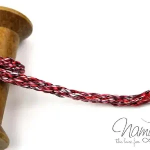 Exklusiv 1 MTR. METALLIC MuLTICoLOUR Kordel - RoT/SILBER - 8mm