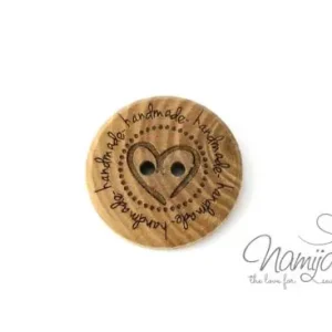 Bestseller 1 Stück HANDMADE HERZ KNOPF - 20mm