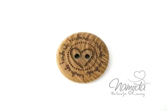 Bestseller 1 Stück HANDMADE HERZ KNOPF – 20mm