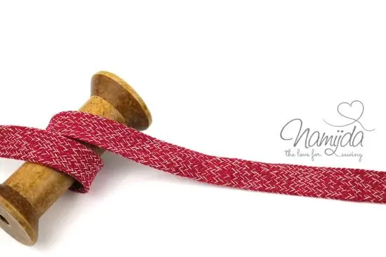 Abverkauf 1 MTR. KORDEL Flach – RoT/WeiSS MELIERT – 2cm