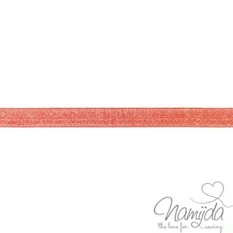 Sofort Bestellen 1 MTR. ♥ XL Elastisches Einfassband – GLITTER Rot – Falzgummi 20mm ♥