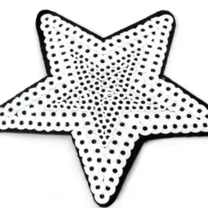 Saisonangebot 1 Stück ♥ Pailetten PaTCH - STERN WEISS - 7cm ♥