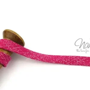 Sonderangebot 1 MTR. KORDEL Flach - PiNK/WeiSS MELIERT - 2cm