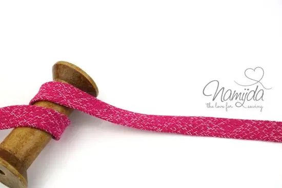 Sonderangebot 1 MTR. KORDEL Flach – PiNK/WeiSS MELIERT – 2cm