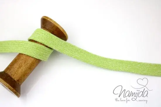 1 MTR. KORDEL Flach – LiME/WeiSS MELIERT – 2cm Solange Der Vorrat Reicht