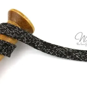 1 MTR. KORDEL Flach - BRAUN/WeiSS MELIERT - 2cm Letzte Chance