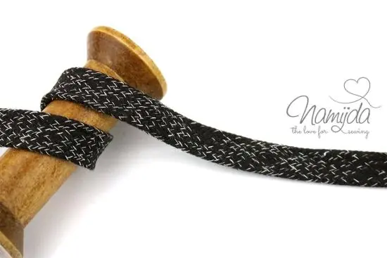 1 MTR. KORDEL Flach – BRAUN/WeiSS MELIERT – 2cm Letzte Chance