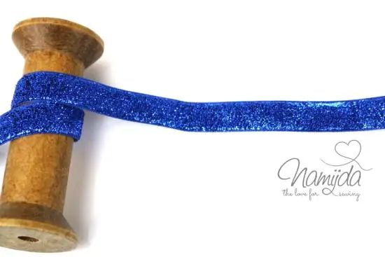 1 MTR. ♥ LUREX GLiTZERBAND BLau – 15mm ♥ Gratis Versand