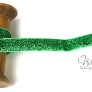 Kracherpreis 1 MTR. ♥ LUREX GLiTZERBAND GRüN - 15mm ♥